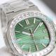 OMF Swiss Patek Philippe Nautilus 40mm Green Dial Diamond Bezel Stainless Steel Copy Watch (2)_th.jpg